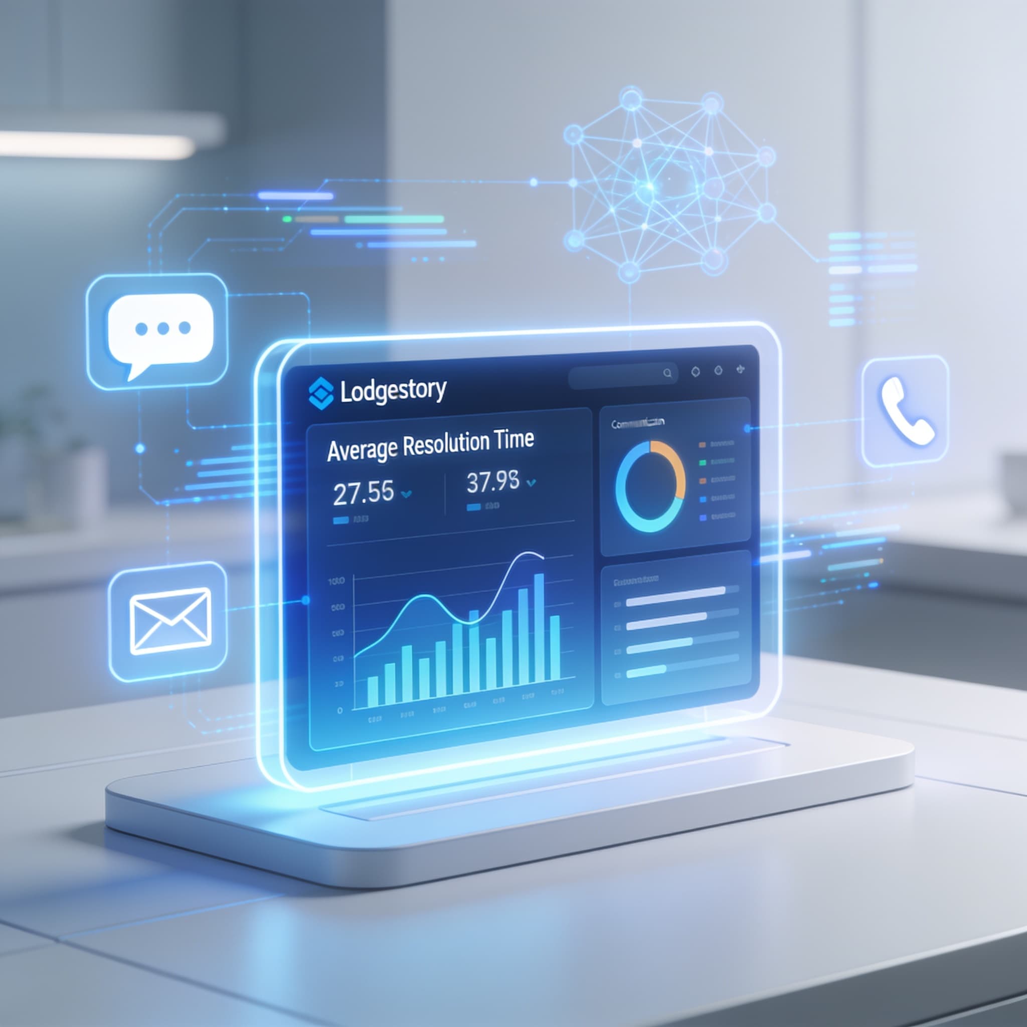 Feature image showing AI-powered dashboard optimizing average resolution time in customer service.